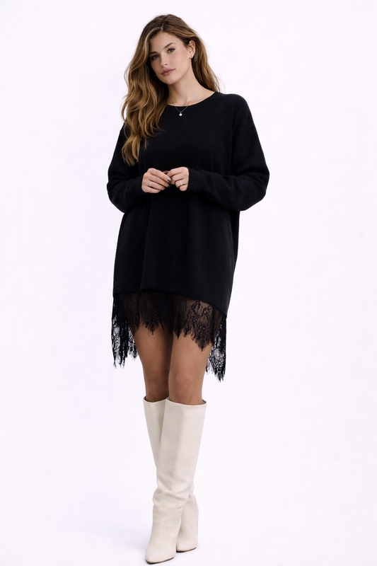 VALERIA - Vestido con falda de encaje