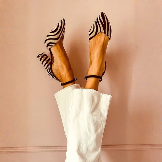 ZEBRINA- Sandalia con tacón medio