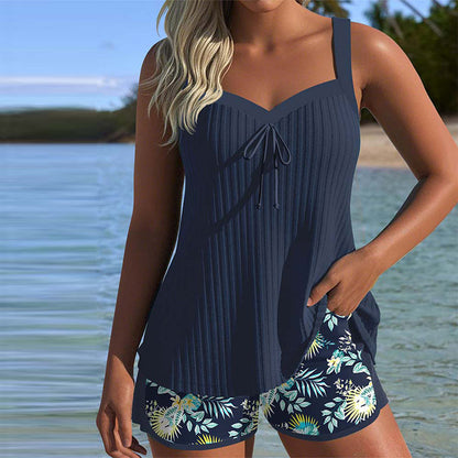 Julia - Tankini a rayas con braguita de baño de dos piezas