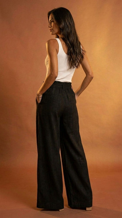 AIUNI - Pantalón de lino cómodo y fresco para el verano.