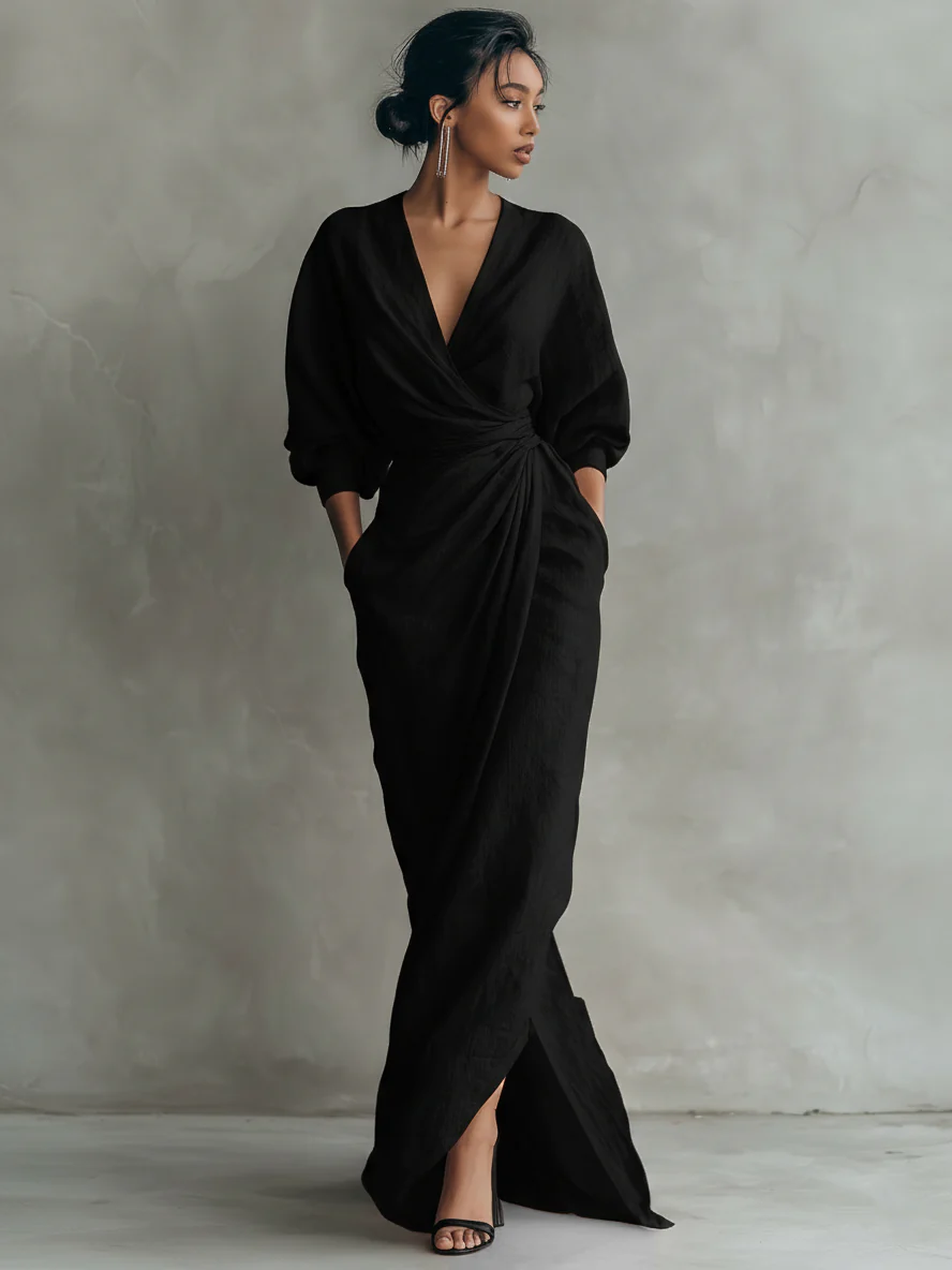 ROMA - Vestido elegante con escote en v