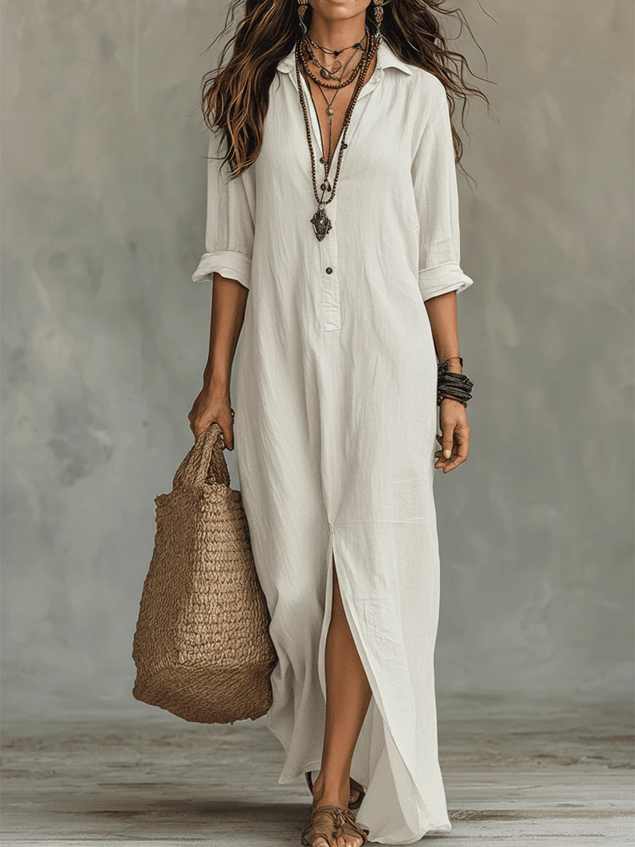 BOHO - Vestido camisa boho para un estilo único y relajado.