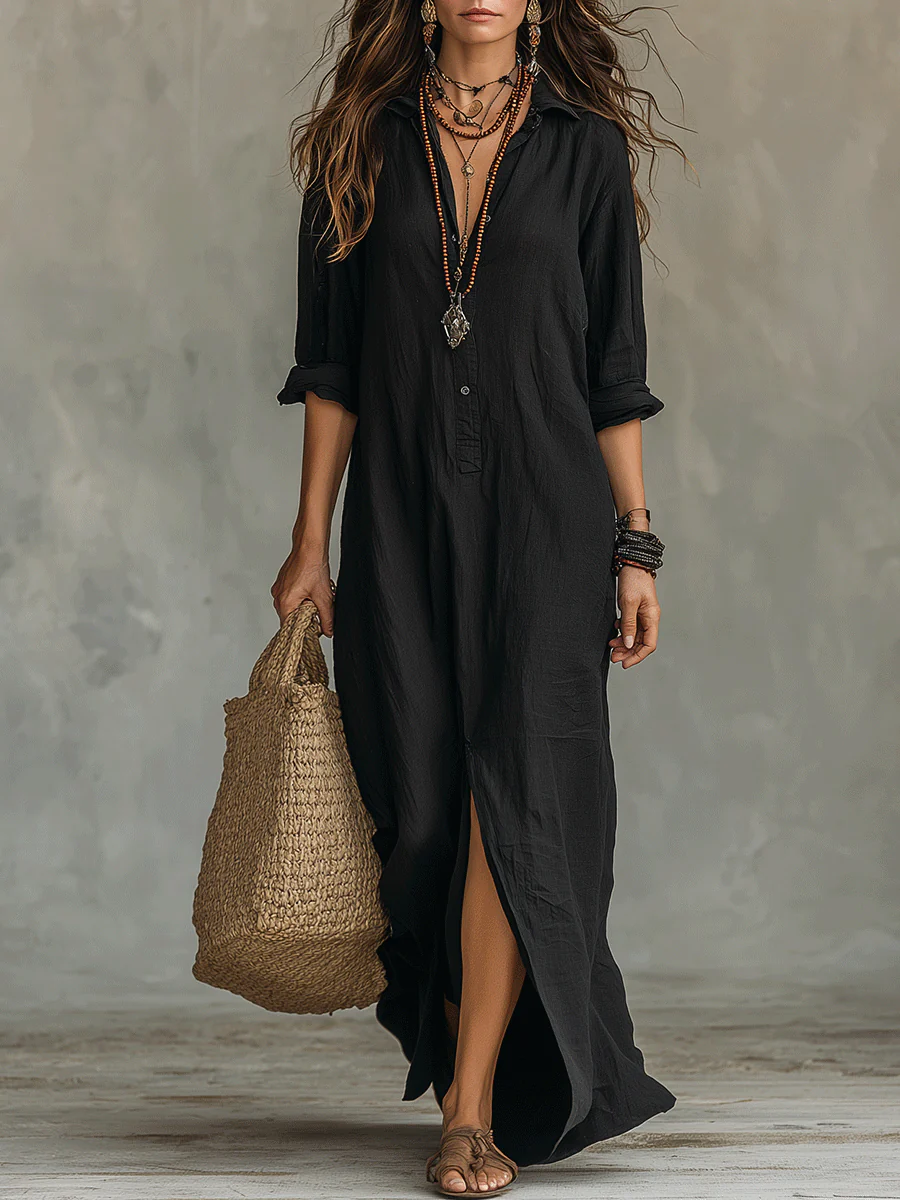 BOHO - Vestido camisa boho para un estilo único y relajado.