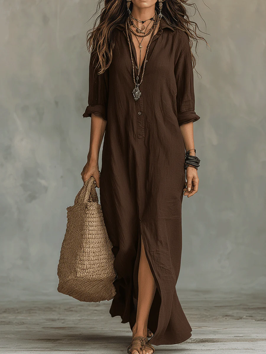 BOHO - Vestido camisa boho para un estilo único y relajado.