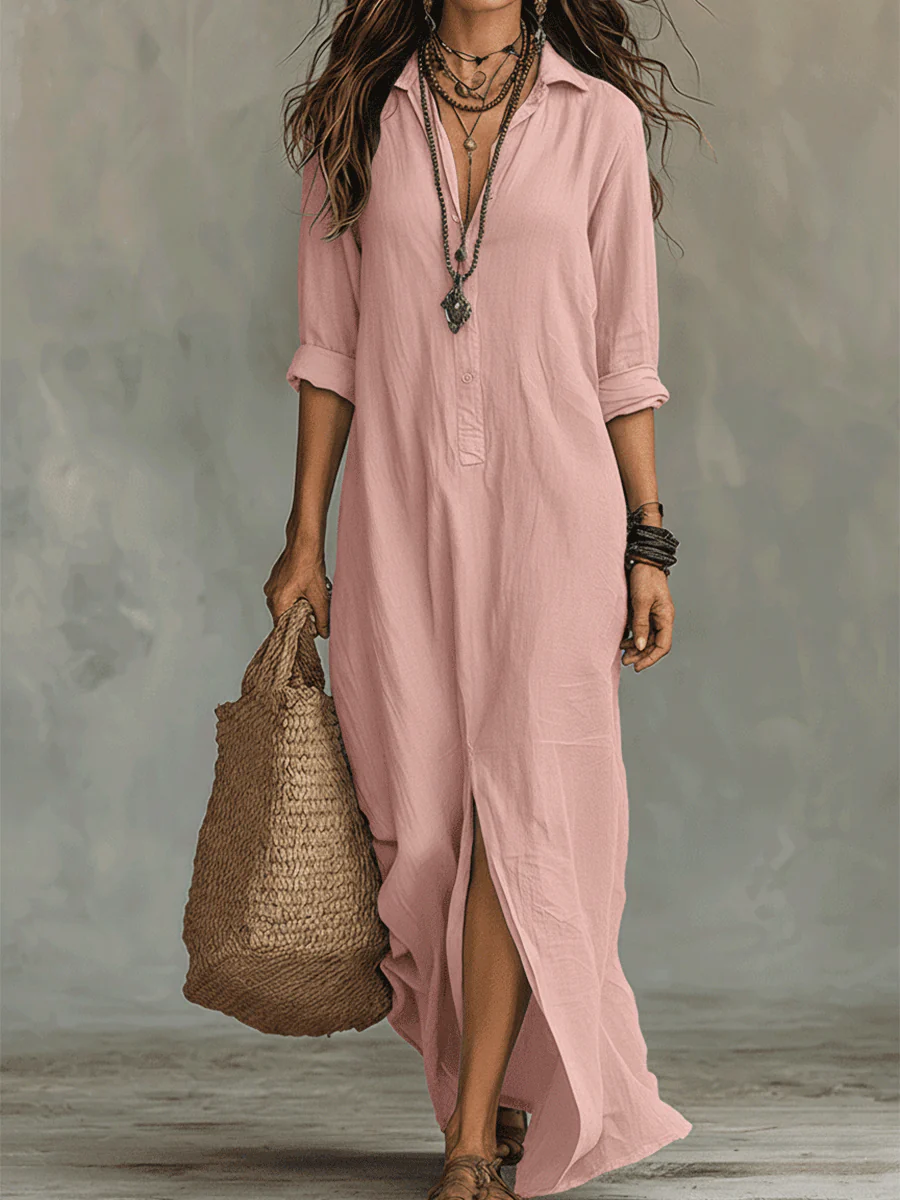 BOHO - Vestido camisa boho para un estilo único y relajado.